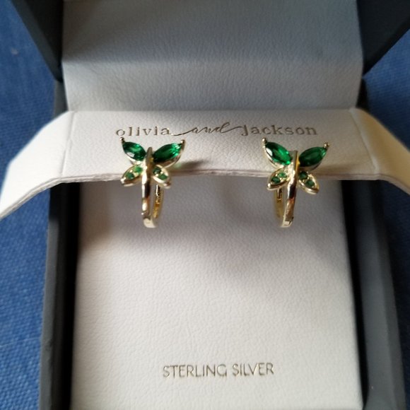 🪅🎄Olivia & 🎄🪅Jackson 🎉🎈GREAT GIFT🎈🎉 Sterling Silver Butterfly Ergs NWT&B - Picture 2 of 5